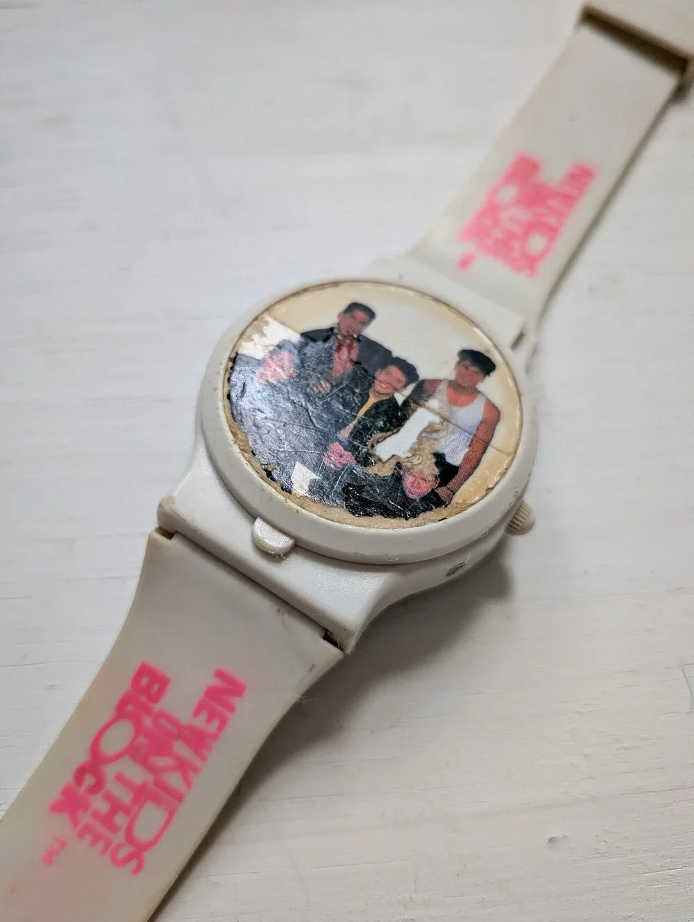 Vintage New Kids On The Block NKOTB White Digotal Wristwatch Not Working